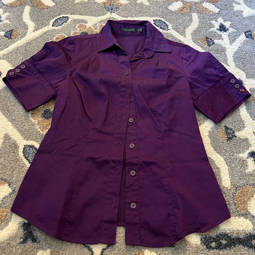 Vintage - THE LIMITED Women's Dark Purple Shirt